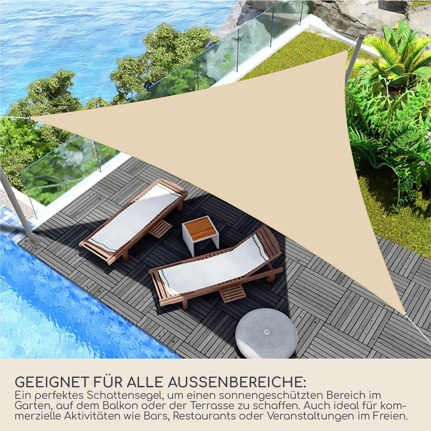 SONNENSEGEL Creme Weiß 300/300/1 cm - Weiß, Kunststoff (300/300cm) - Mobili Rebecca