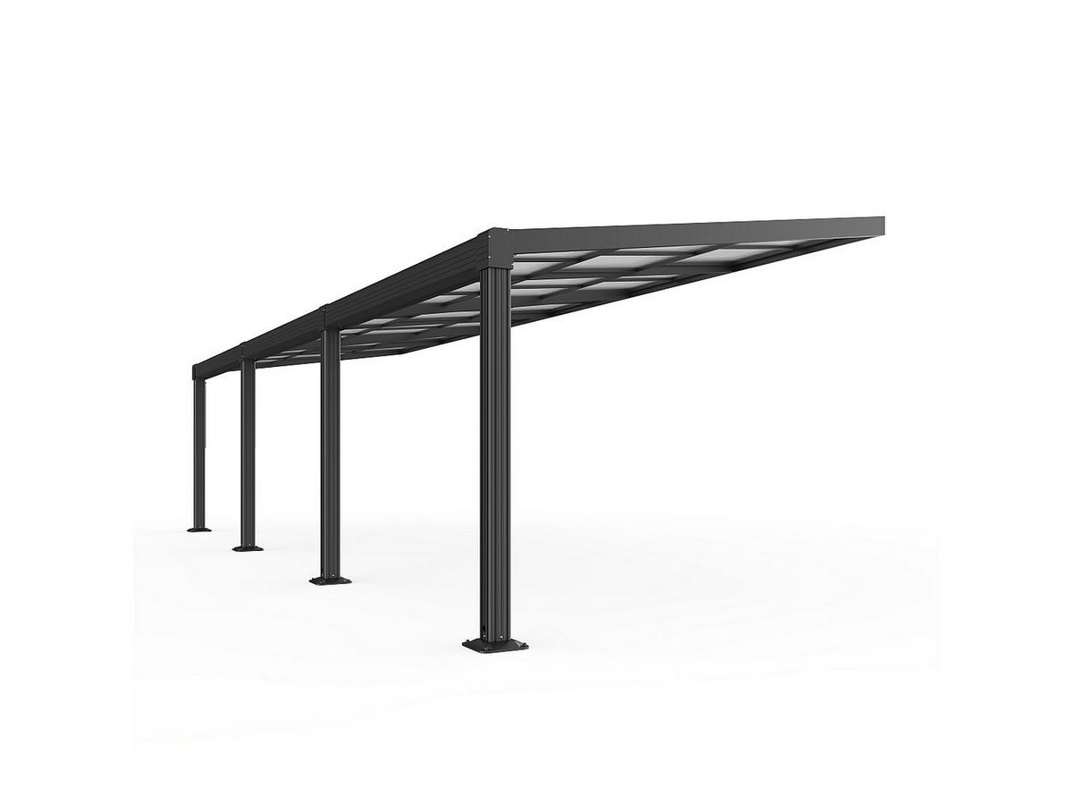 ANLEHNENDE Pergola - 880cm x 300cm - Polycarbonat - anthrazitgrau - IZEDA - Anthrazit, Kunststoff (880/200/300cm) - Vente-Unique