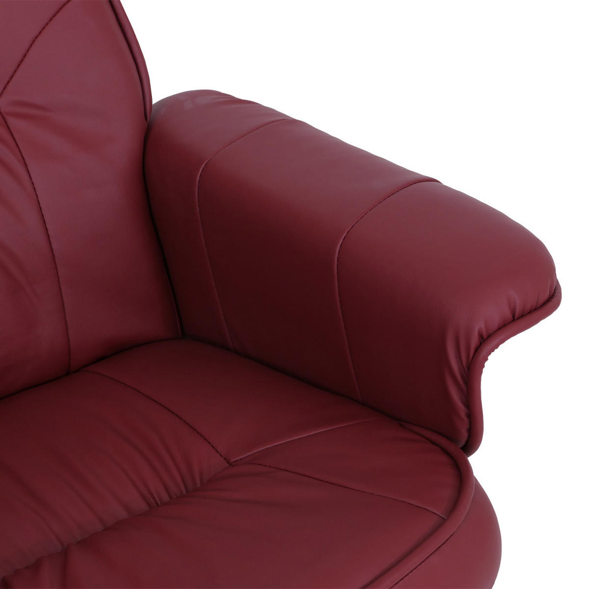 RELAXAČNÉ kreslo so stoličkou Bordeaux - bordová, textil (80/100/105cm) - MCW
