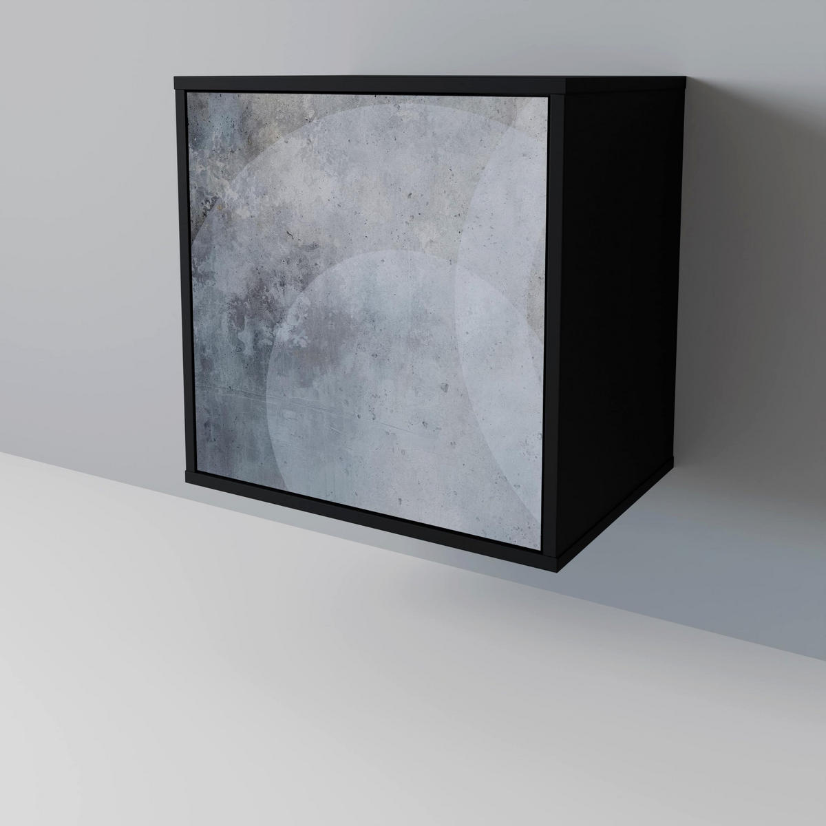 SIDEBOARD MUTED ARC, Schwarz, 57,5x42x67,5 cm, Schwarze Metall-Rahmenfüße - Multicolor/Schwarz, Holzwerkstoff/Metall (57.5/67.5/42cm) - SpaceRebels