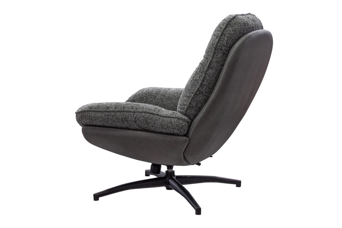 DREHSESSEL Genua, Webstoff, Grau - Grau, Textil (93/99/78cm) - dasmöbelwerk