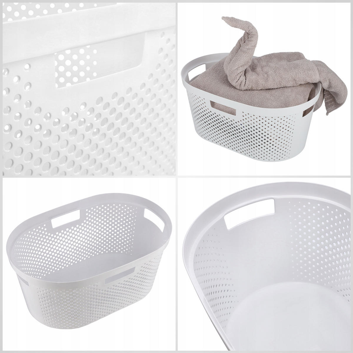 WÄSCHEKORB Curver Wäschesammler, 40L, Weiß - Weiß, Kunststoff (60/39cm) - KADAX