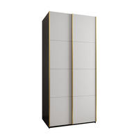 SCHWEBETÜRENSCHRANK 245,5/110/64 2-türig - Goldfarben/Schwarz, Holz/Metall (110/245/64cm) - Abiks Möbel