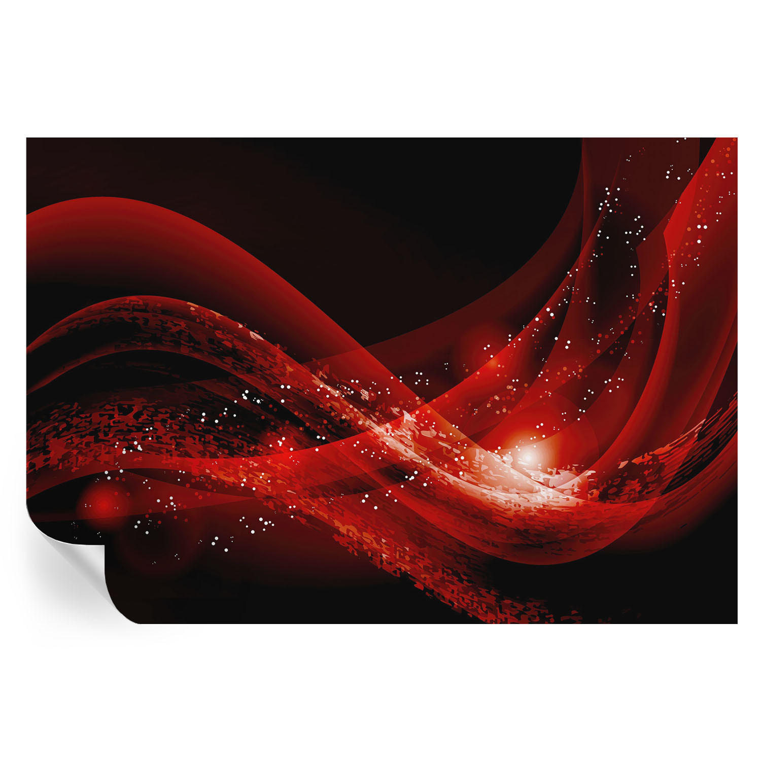 FOTOTAPETE 152x104 cm - Roter Wirbel - Weiß, Textil (152/104cm) - Wallfluent