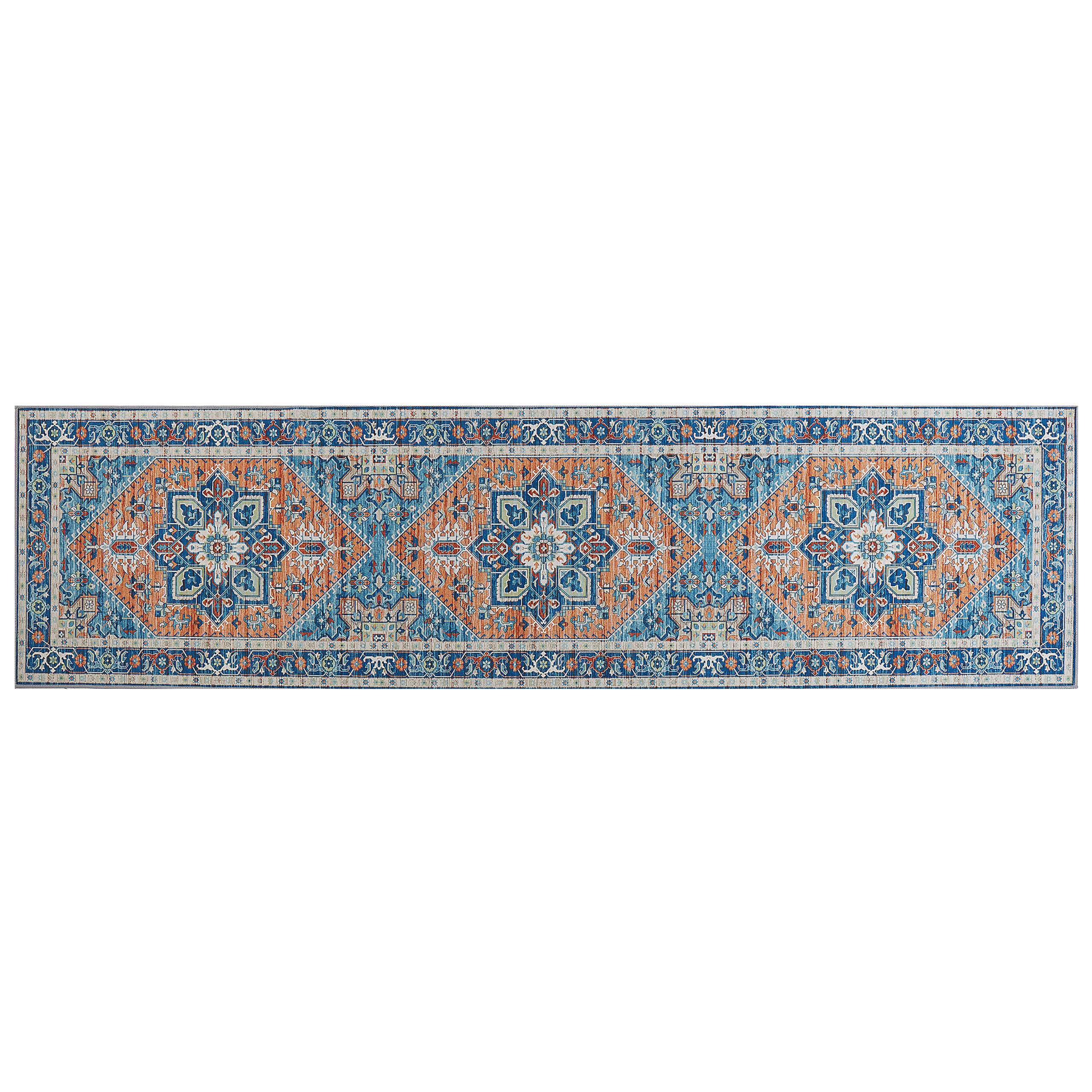 KURZFLOR-TEPPICH Ritapuram 300/80 cm - Blau, Kunststoff (80/300cm) - Beliani