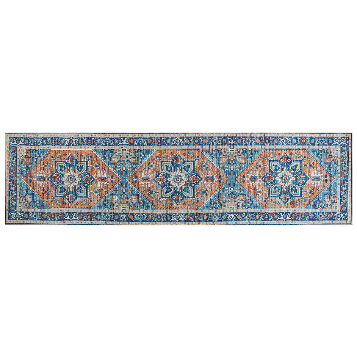 KURZFLOR-TEPPICH Ritapuram 300/80 cm - Blau, Kunststoff (80/300cm) - Beliani