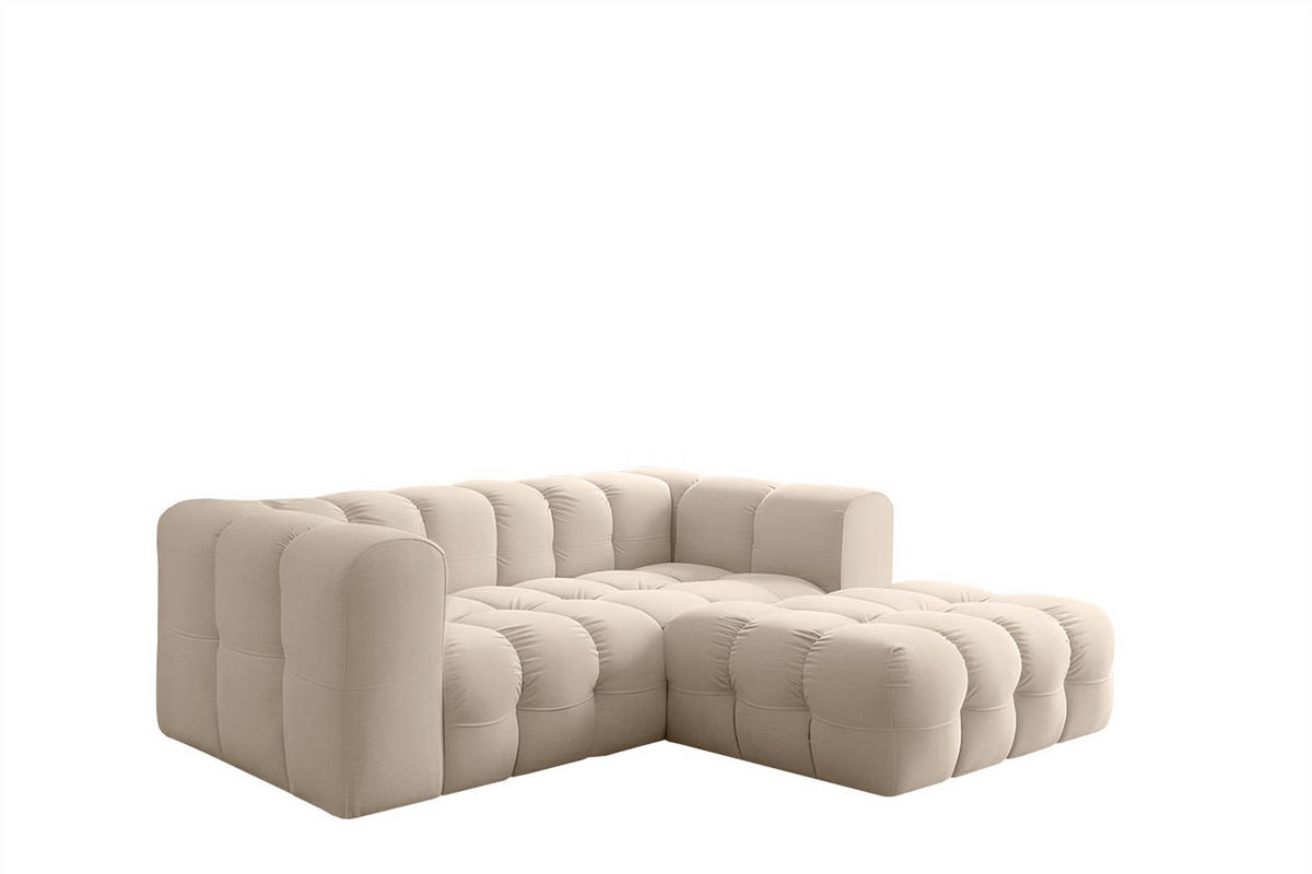 ECKSOFA Solvie Xs In Tiffani - Beige, Holzwerkstoff/Textil (239/193cm) - Fun Möbel