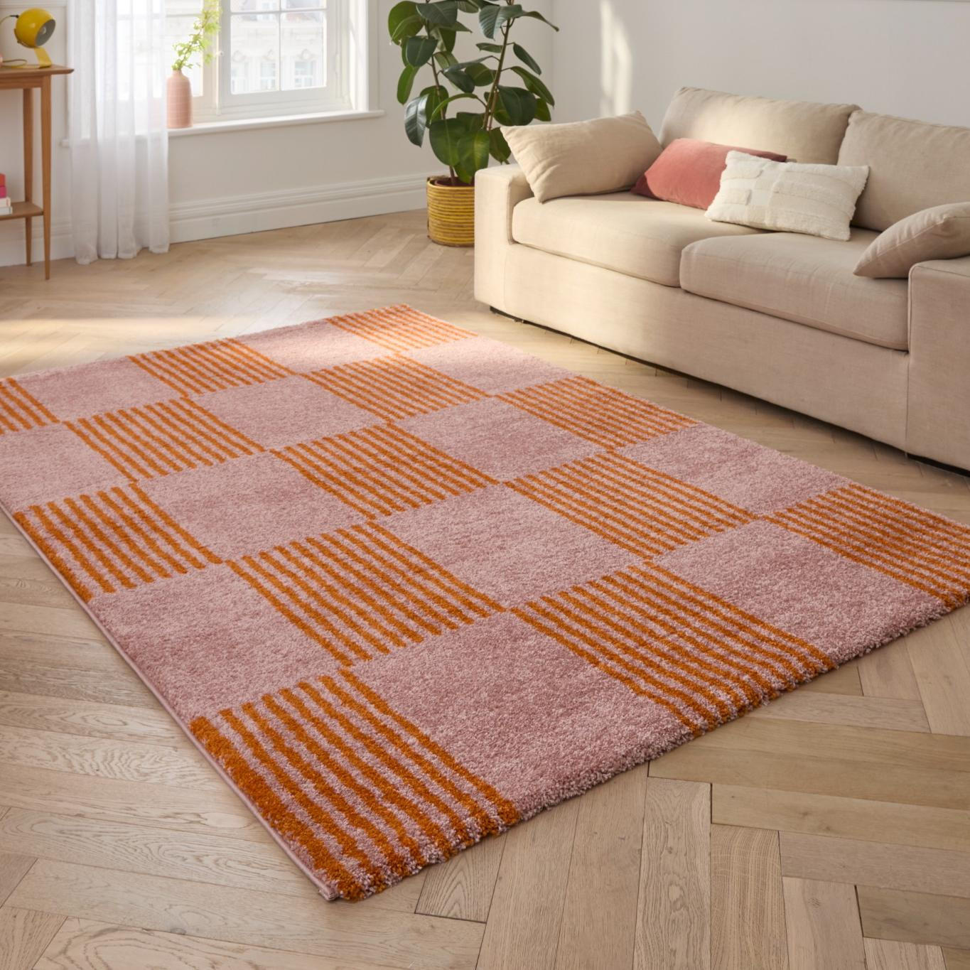 TEPPICH vintage mit blumenmuster orange Groovy 120x160 cm - Orange, Textil (120/160cm) - Nazar Rugs