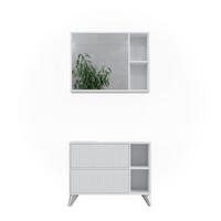 BADMÖBEL-SET Leano Weiß 80 cm, Set 1 - Weiß, Holzwerkstoff (80/62/30cm) - Vicco
