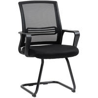 BESUCHERSTÜHLE im 2er-Set in Schwarz 57,5x58,5x93 cm mit Netzrückenlehne und Kufengestell - Schwarz, Textil (58.5/93/57.5cm) - IVMEU