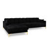 ECKSOFA links Mamaia aus Samt schwarz 5 Sitzplätze - Schwarz, Textil (185/293cm) - Micadoni