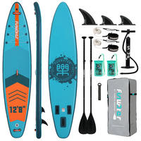 PADDLE BOARD Aufblasbar 385x85x15 cm SUP Rutschfest - Blau, Kunststoff (85/385/15cm) - Kaket