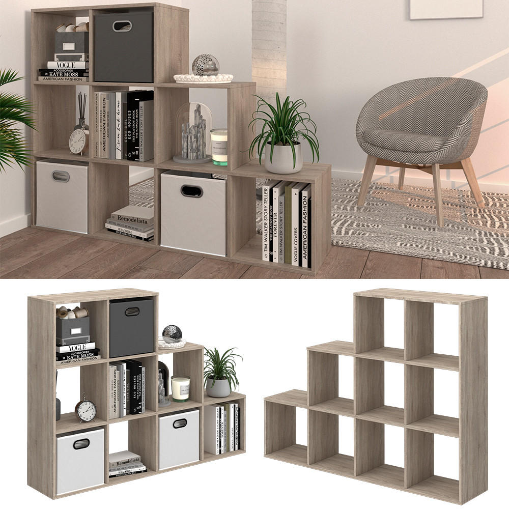 TREPPENREGAL Sonoma 142.4 x 107.8 cm - Sonoma Eiche, Holzwerkstoff (142.4/107.8/29cm) - Vicco