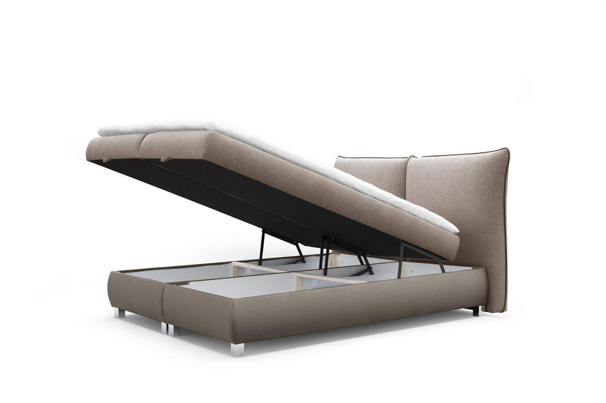 BOXBETT Valentin In Neve - Beige, Holzwerkstoff/Textil (120/200cm) - Fun Möbel