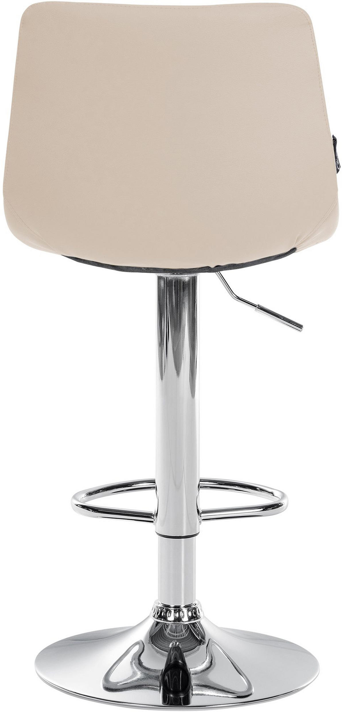 BARHOCKER James Kunstleder chrom creme - Chromfarben/Naturfarben, Kunststoff/Metall (43/108.5/46.5cm) - TPFLiving