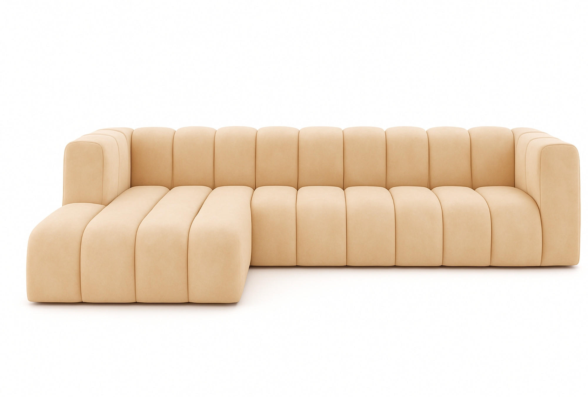 ECKSOFA L-Form GRAND 318 cm, Stoff Salvador, Beige, Links - Beige, Holz (318/179cm) - Kaiser Möbel
