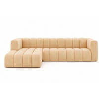 ECKSOFA L-Form GRAND 318 cm, Stoff Salvador, Beige, Links - Beige, Holz (318/179cm) - Kaiser Möbel