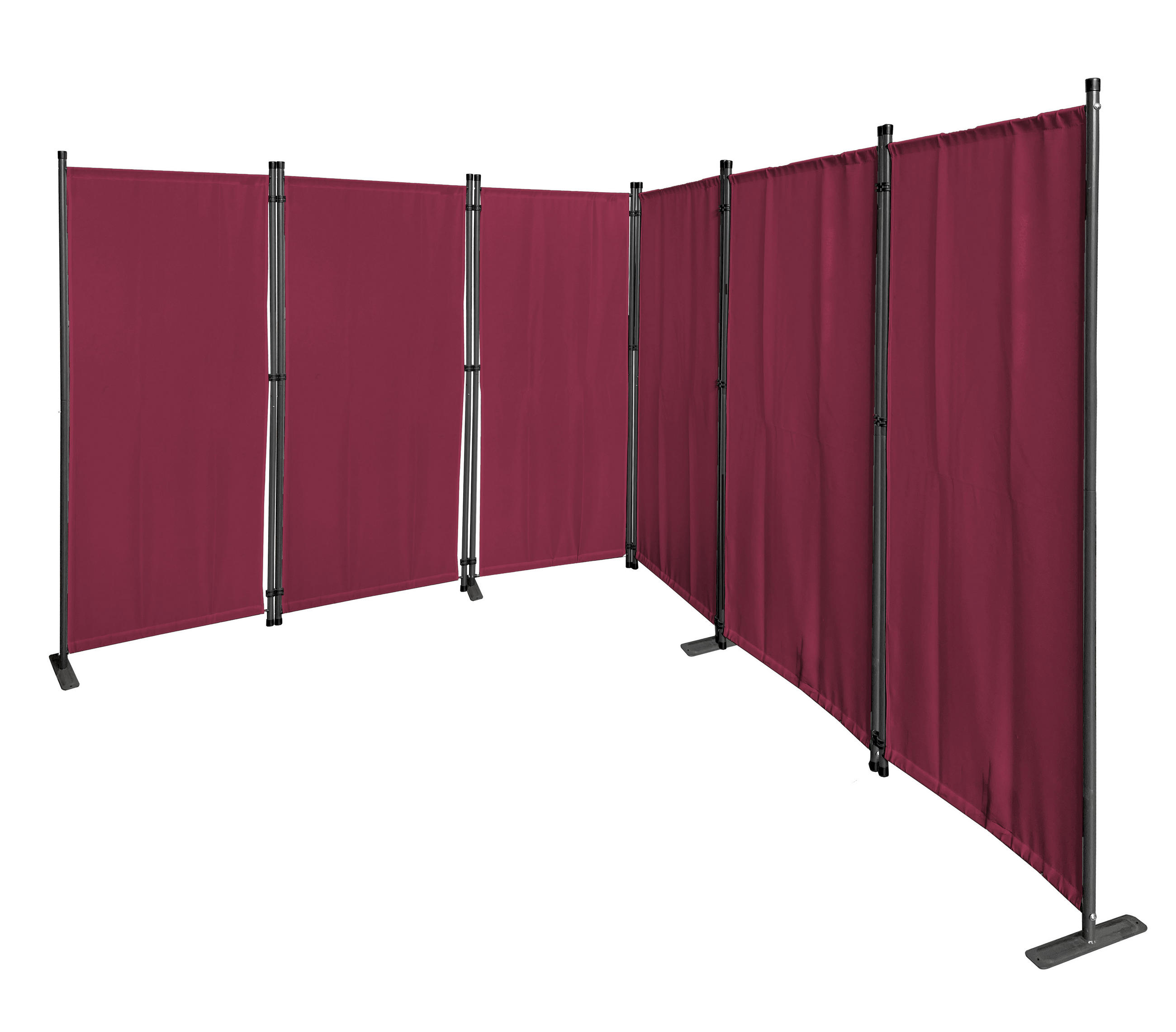 PARAVENT 6-tlg. 340x165 cm Rubinrot - Rot, Metall (340/165cm) - QUICK STAR