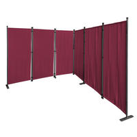 PARAVENT 6-tlg. 340x165 cm Rubinrot - Rot, Metall (340/165cm) - QUICK STAR