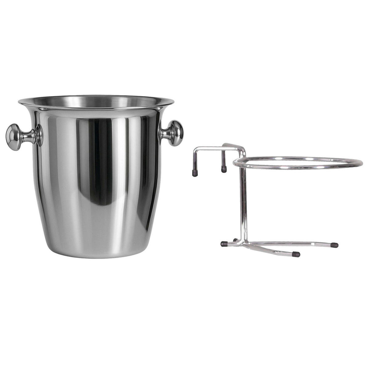 CHAMPAGNERKÜHLER für Strandkörbe - Silberfarben, Metall (23/21cm) - bene living