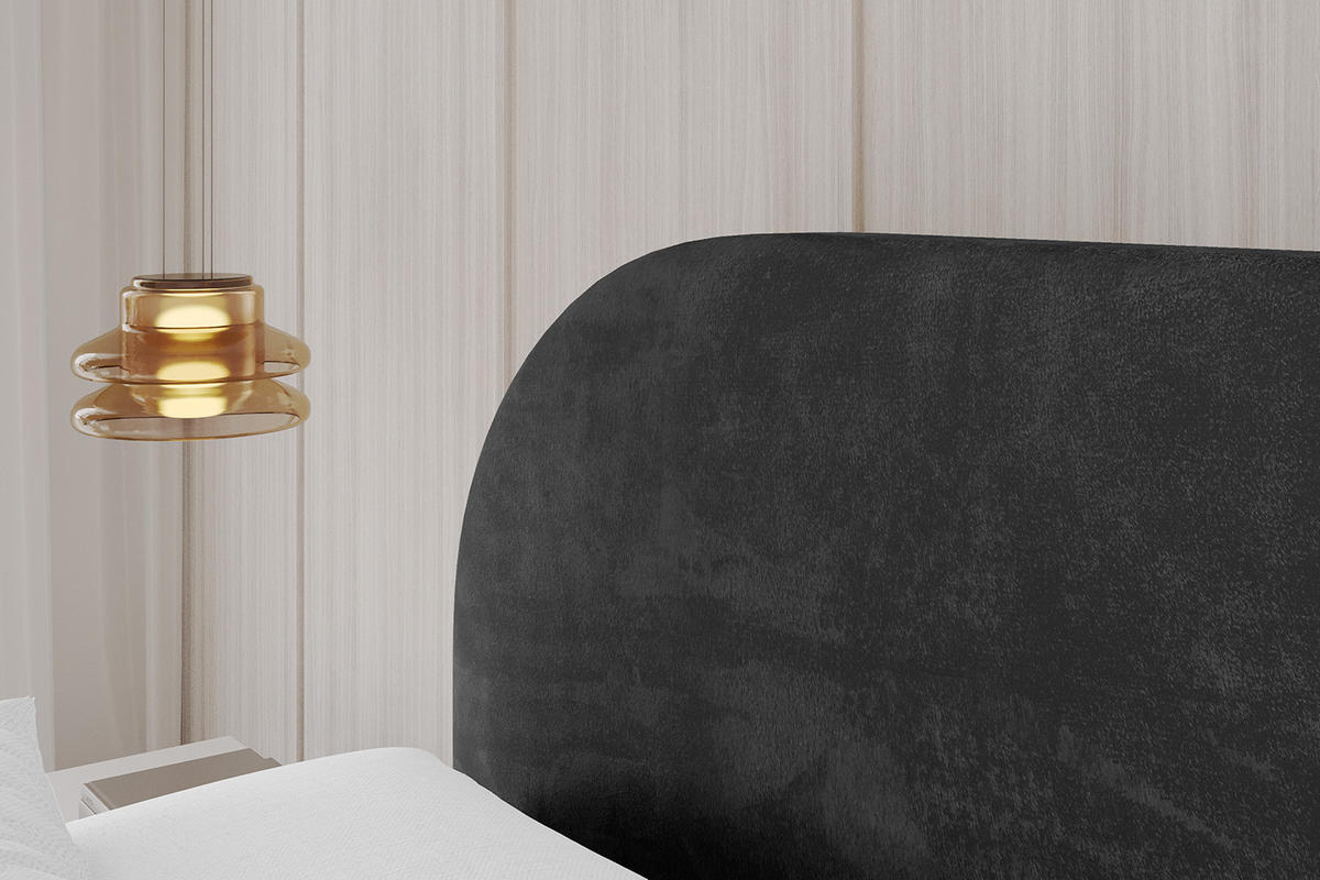 POLSTERBETT mit Bettkasten und Lattenrost, Boxbett ohne Matratze - TIVON 120x200 Schwarz - Schwarz, Holzwerkstoff/Textil (120/200cm) - ALTDECOR