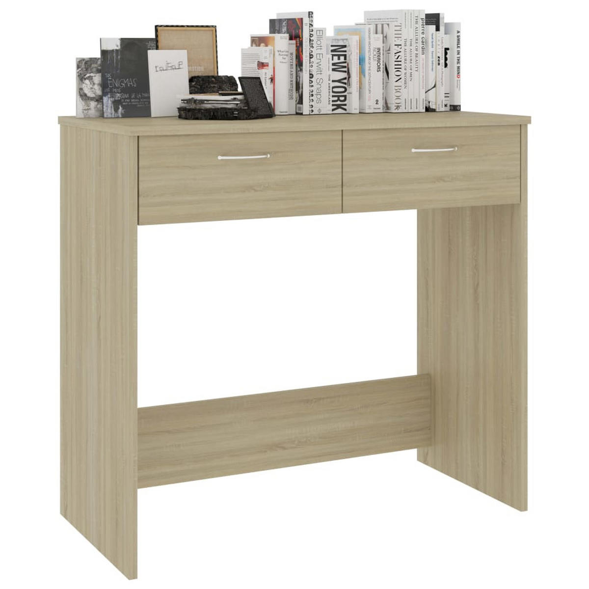 SCHREIBTISCH mit 2 Schubladen 80/40/75 cm aus Holzwerkstoff Sonoma-Eiche Dekor - Sonoma Eiche, Holz (40/80/75cm) - vidaXL