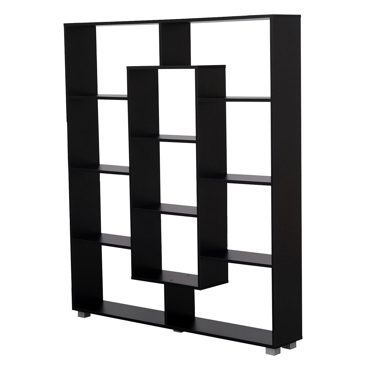BÜCHERSCHRANK Emily Schwarz - Schwarz, Holzwerkstoff (21/148.5/130cm) - Happy Garden