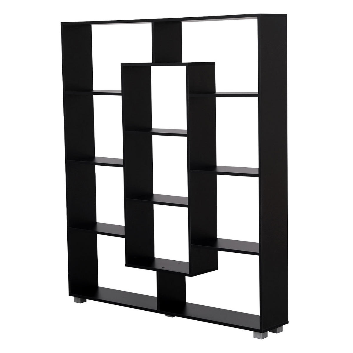 BÜCHERSCHRANK Emily Schwarz - Schwarz, Holzwerkstoff (21/148.5/130cm) - Happy Garden