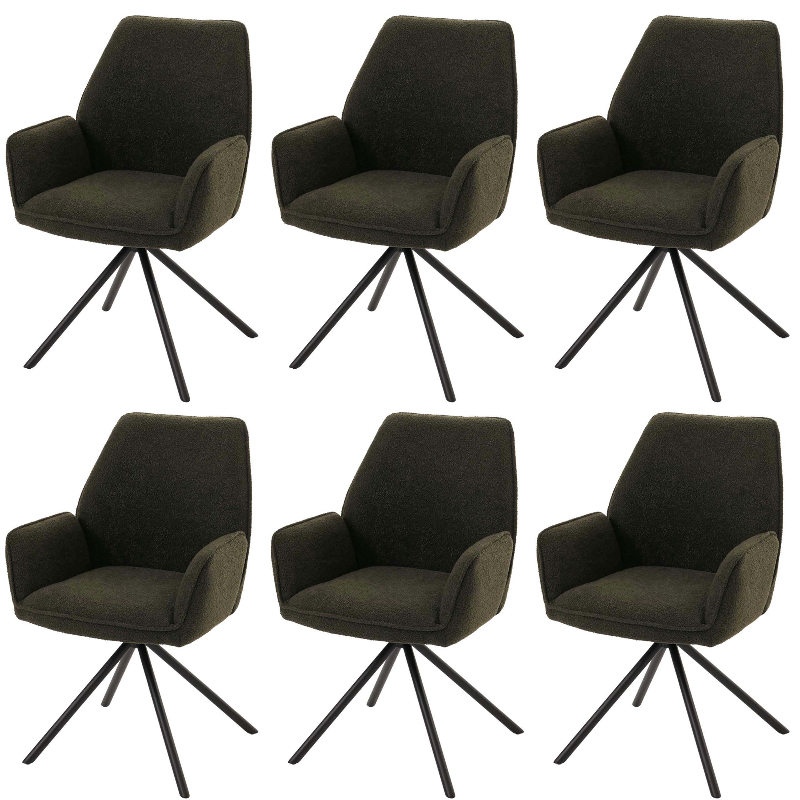 ESSZIMMERSTUHL Grün 6er-Set - Grün, Textil (60/86/60cm) - MCW