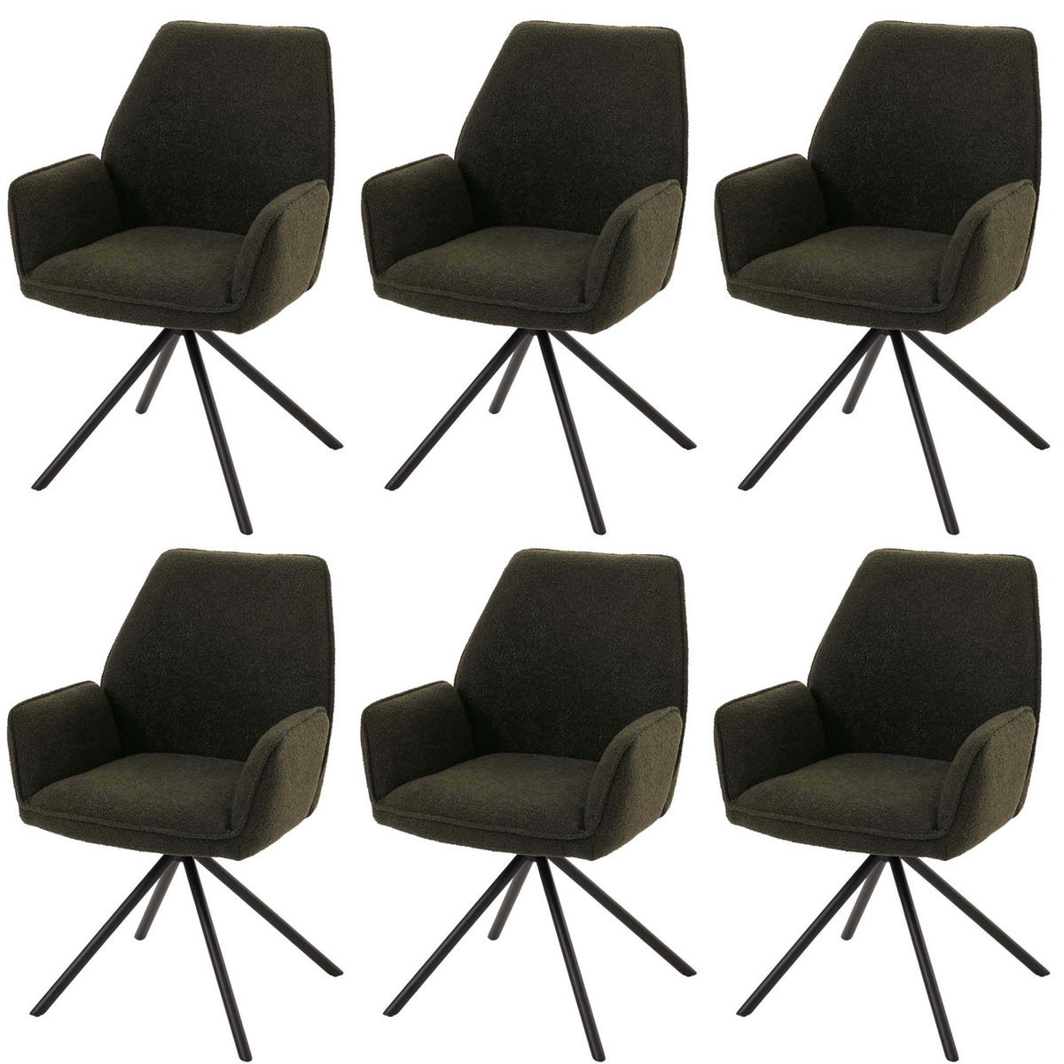 ESSZIMMERSTUHL Grün 6er-Set - Grün, Textil (60/86/60cm) - MCW