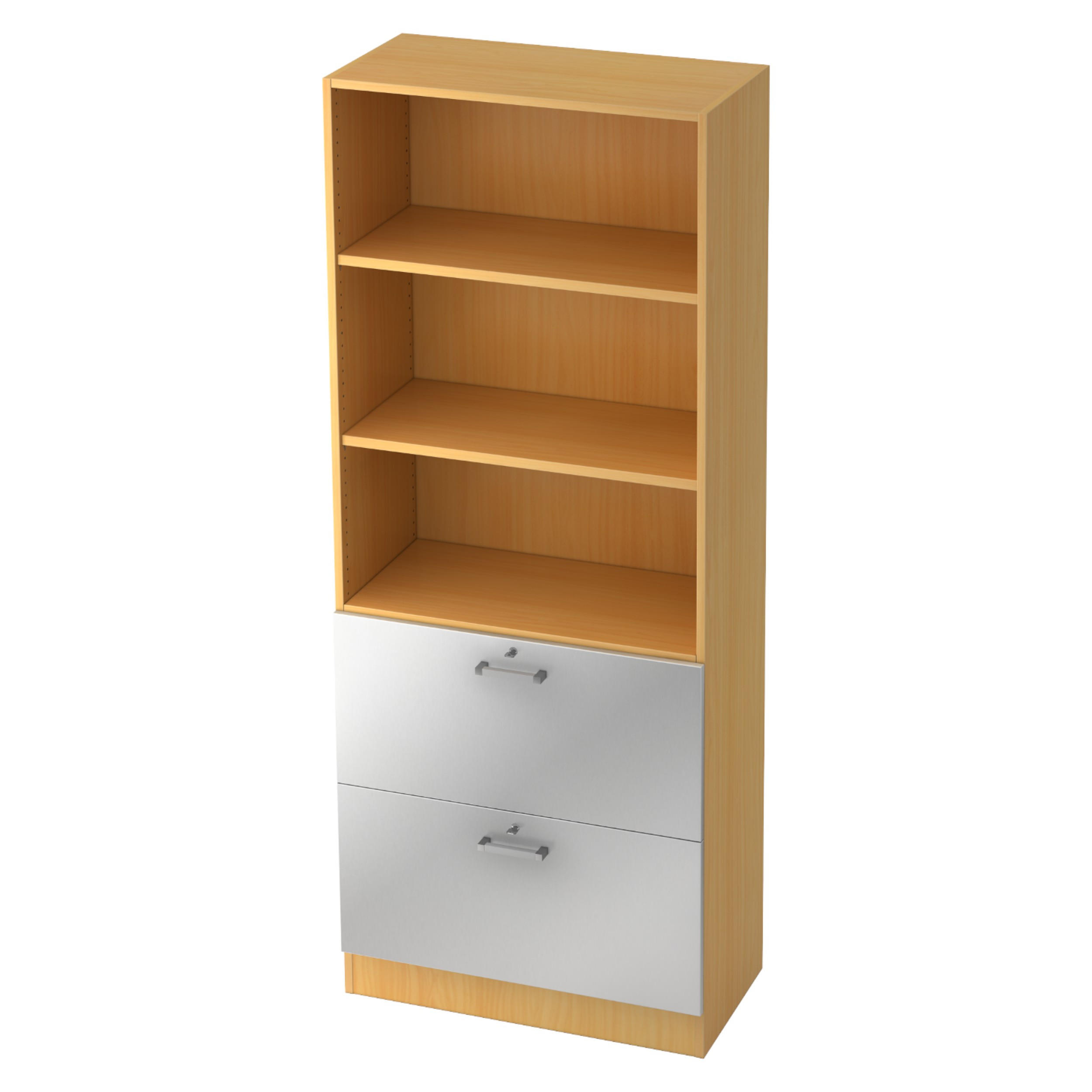 bümö Hängeregister Buche, Silber 80x200.4x42 cm