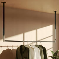 KLEIDERSTANGE 150x38x120 cm-edelstahl-Metall - Schwarz, Metall (7cm) - CLP