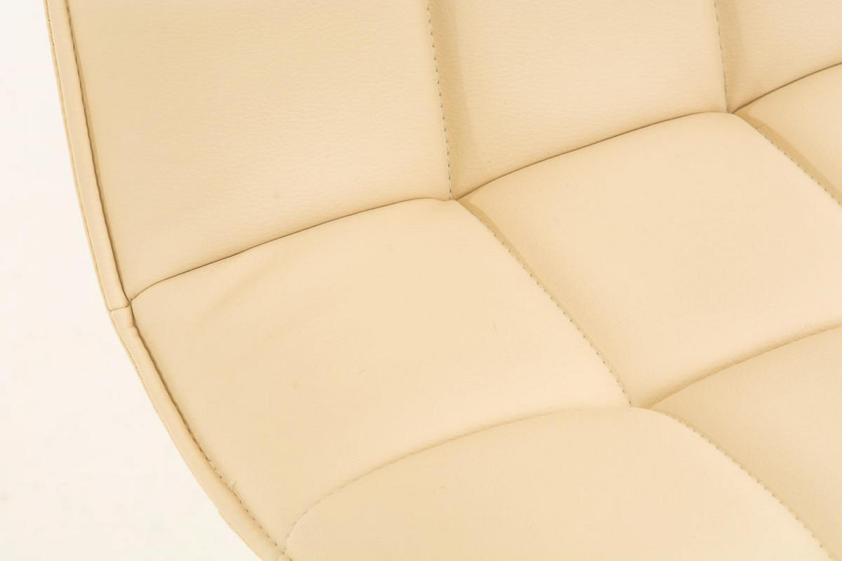 DREHSTUHL Lederlook creme - Chromfarben/Creme, Textil/Metall (43/90/56cm) - CLP