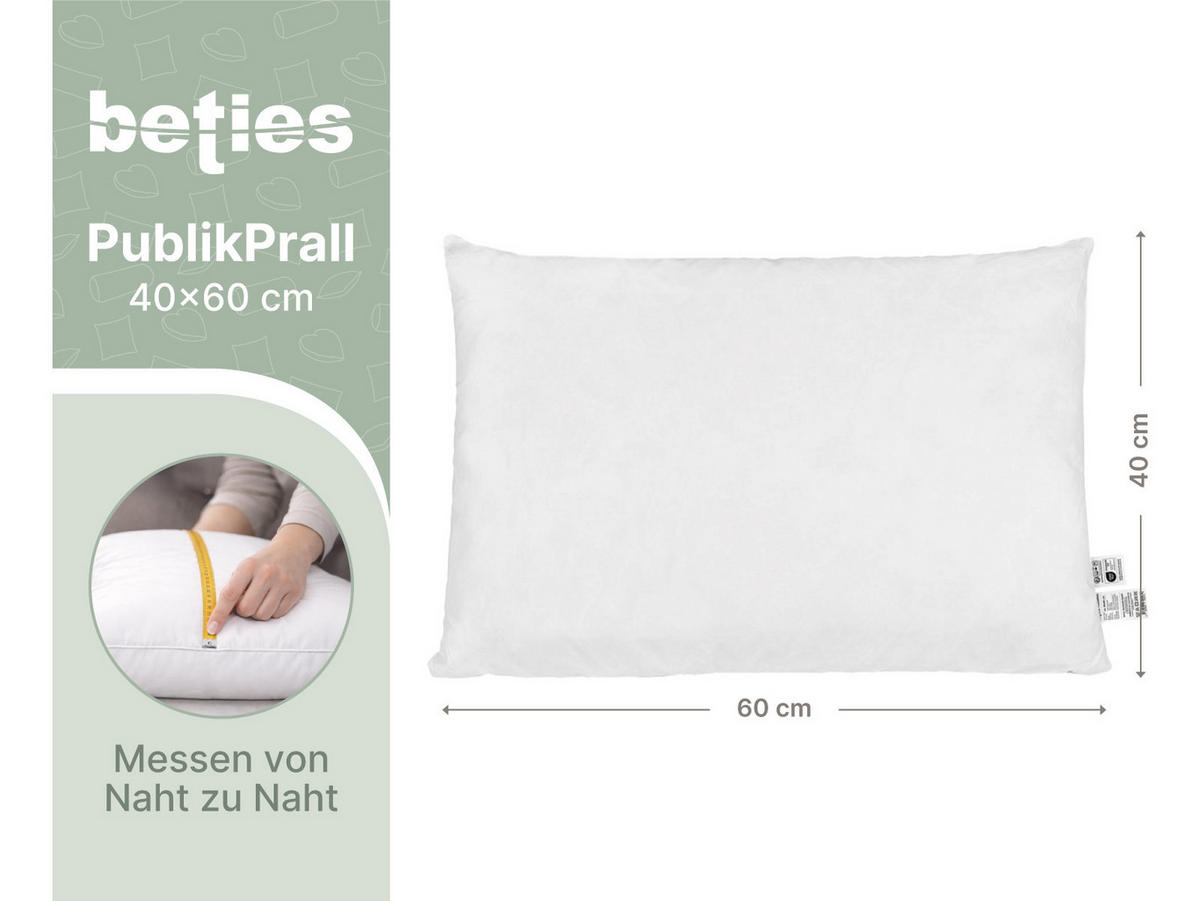 FEDERKISSEN PublikPrall 40/60 - Beige/Creme, Naturmaterialien/Textil (40/60cm) - beties Heimtextil