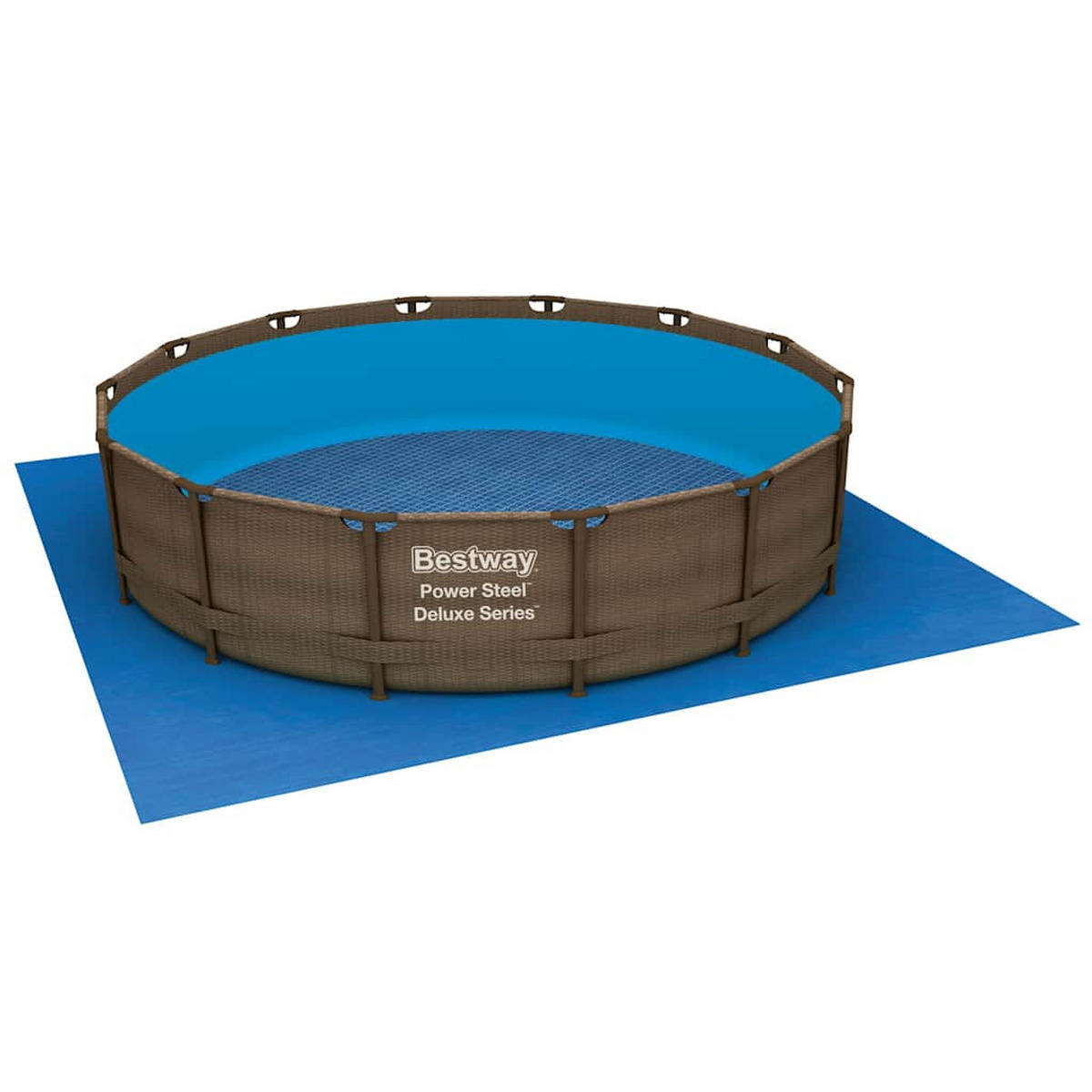 POOL-BODENPLANE BESTWAY Flowclear 488/488 Cm - Blau, Kunststoff (488/488cm) - Bestway