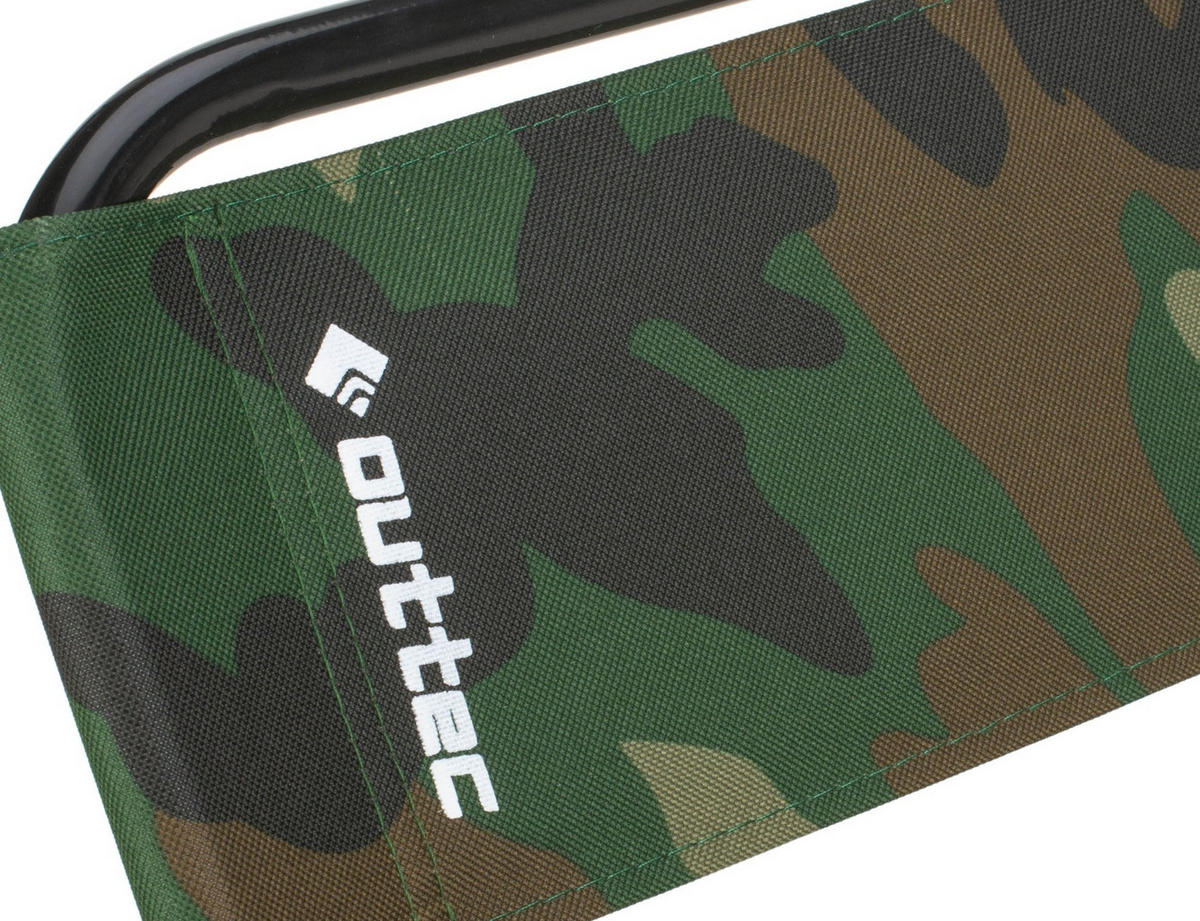 KLAPPSTUHL bis 100 kg - Dunkelgrün/Braun, Textil/Metall (35/58/35cm) - Outtec