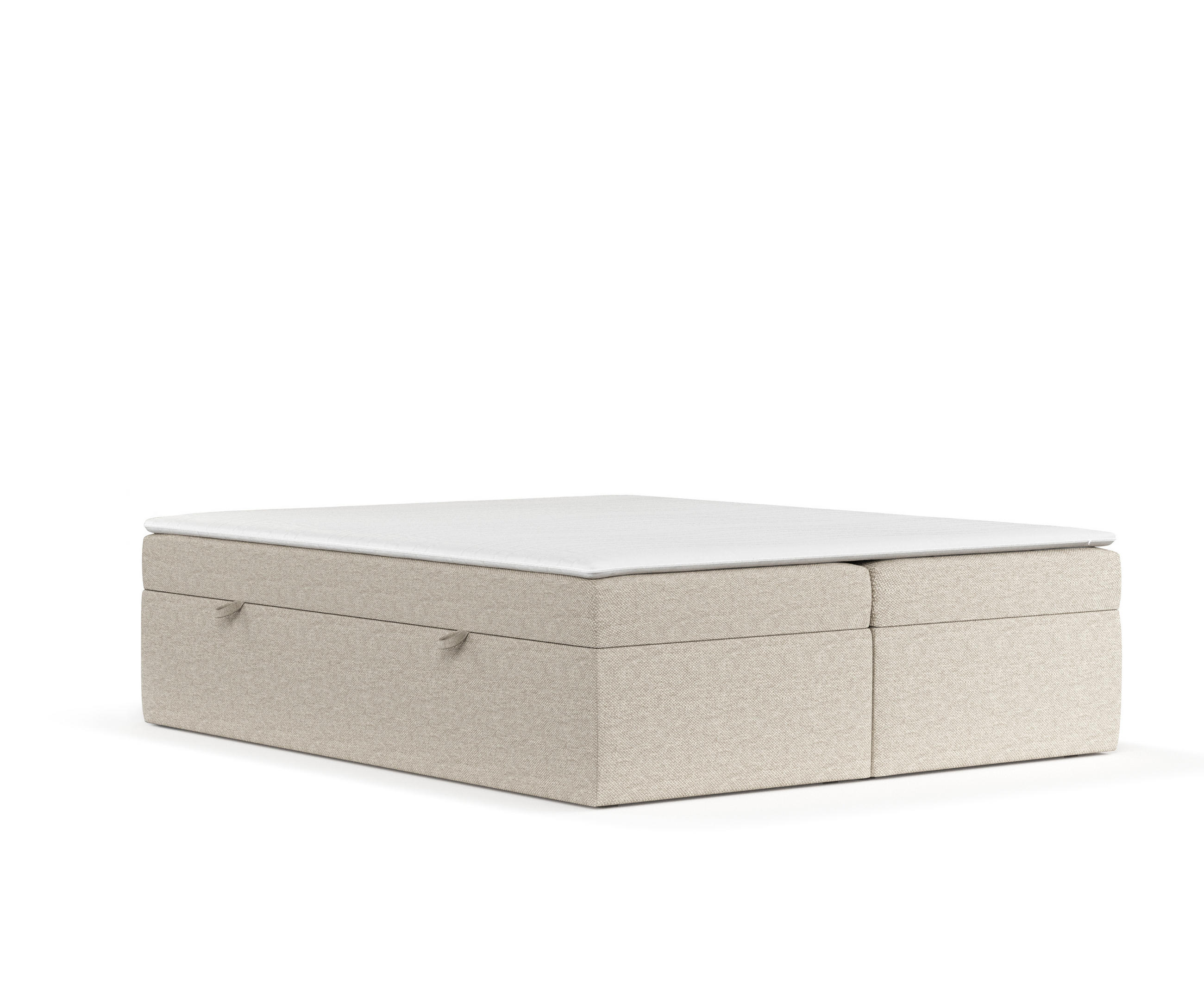 BOXBETT Lennon Beige 140/200 cm im Webstoff - Beige/Schwarz, Holz/Holzwerkstoff (140/200cm) - Maison de Reve