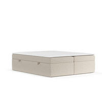 BOXBETT Lennon Beige 140/200 cm im Webstoff - Beige/Schwarz, Holz/Holzwerkstoff (140/200cm) - Maison de Reve