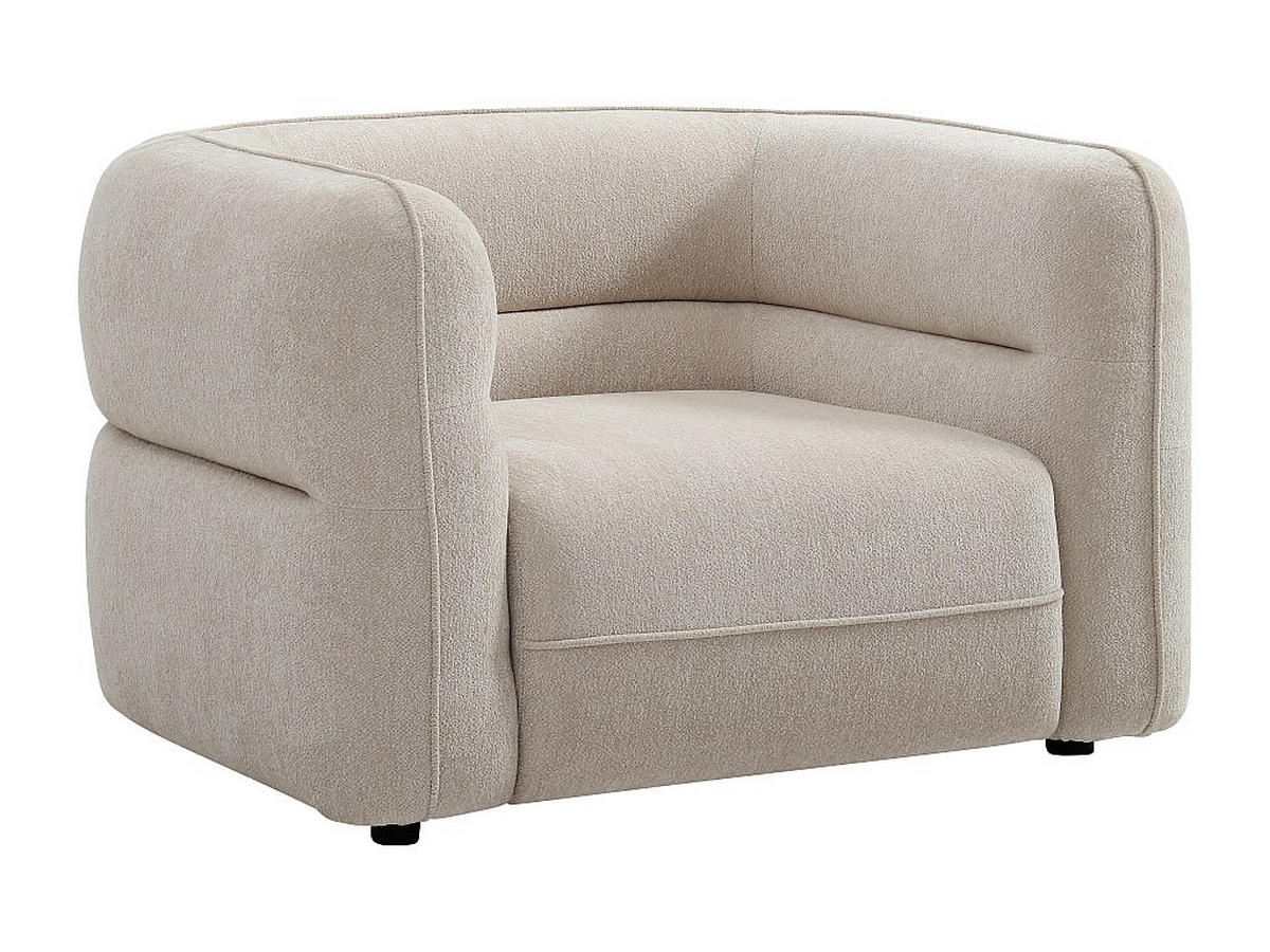 SESSEL - Chenille-Stoff - Beige - TALIENA - Beige, Textil (95/74/120cm) - Vente-Unique