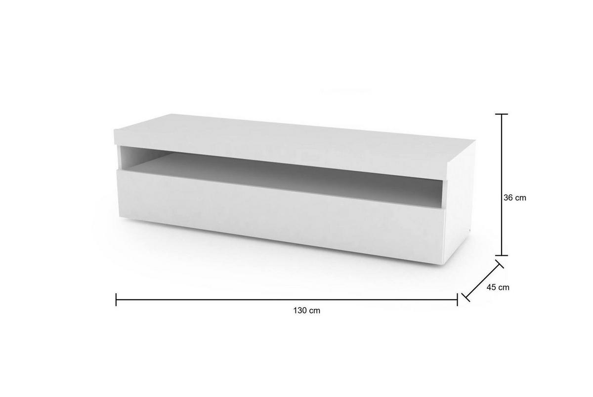 FERNSEHSCHRANK Glänzendes Weiß 45/130/36 cm - Weiß, Holzwerkstoff (130/36/45cm) - DMORA