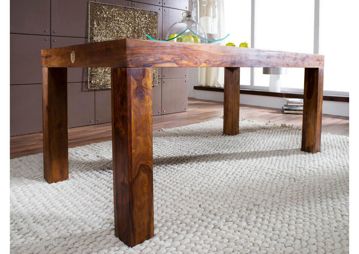 ESSTISCH Sheesham 180x90x76 braun lackiert METRO LIFE #171 - Braun, Holz (180/90/76cm) - Massivmoebel24