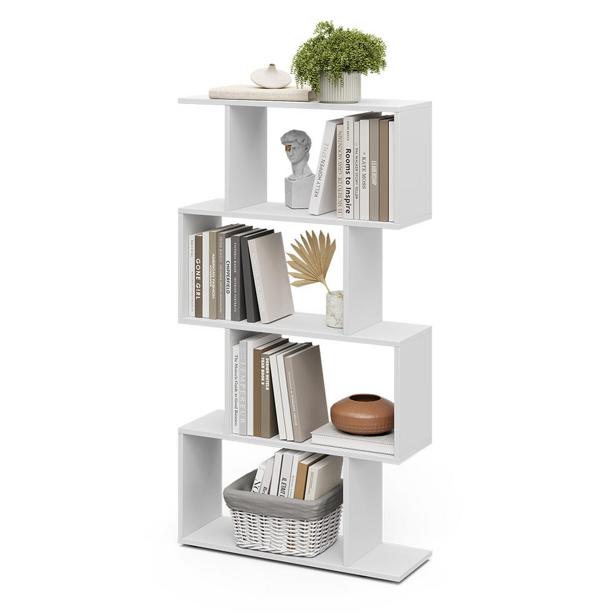 RAUMTEILER Levio Weiß 70 x 132.1 cm 4 Fächer - Weiß, Holzwerkstoff (70/132.1/23.8cm) - Vicco