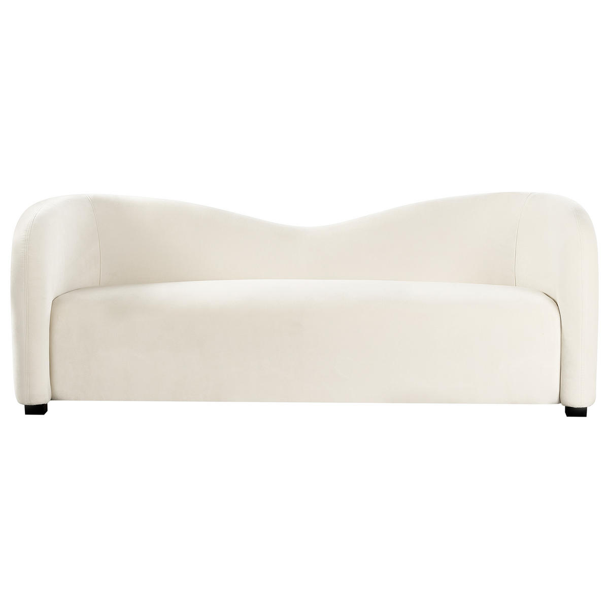 SADA POHOVEK 5-místná Sametová látka Krémově bílá Veltada - bílá/krémová, textil (205/75/90cm) - Beliani
