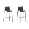 BARHOCKER 2er Set Kunststoff grau - Schwarz/Grau, Kunststoff/Metall (43/100/48cm) - CLP