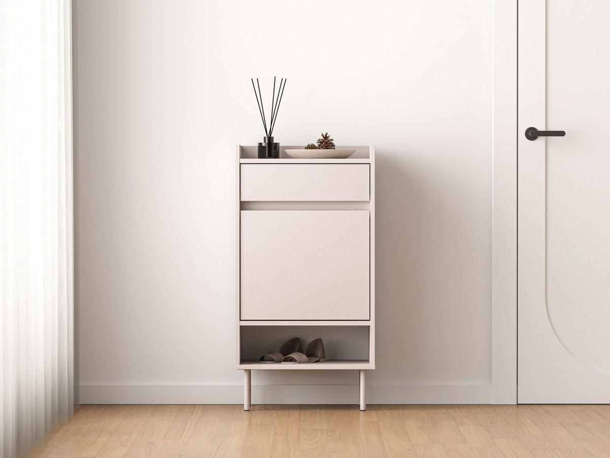 SCHUHSCHRANK Dioce Kaschmirgrau mit Schublade 50 cm - Taupe, Holz/Holzwerkstoff (49.8/95/33.3cm) - Selsey