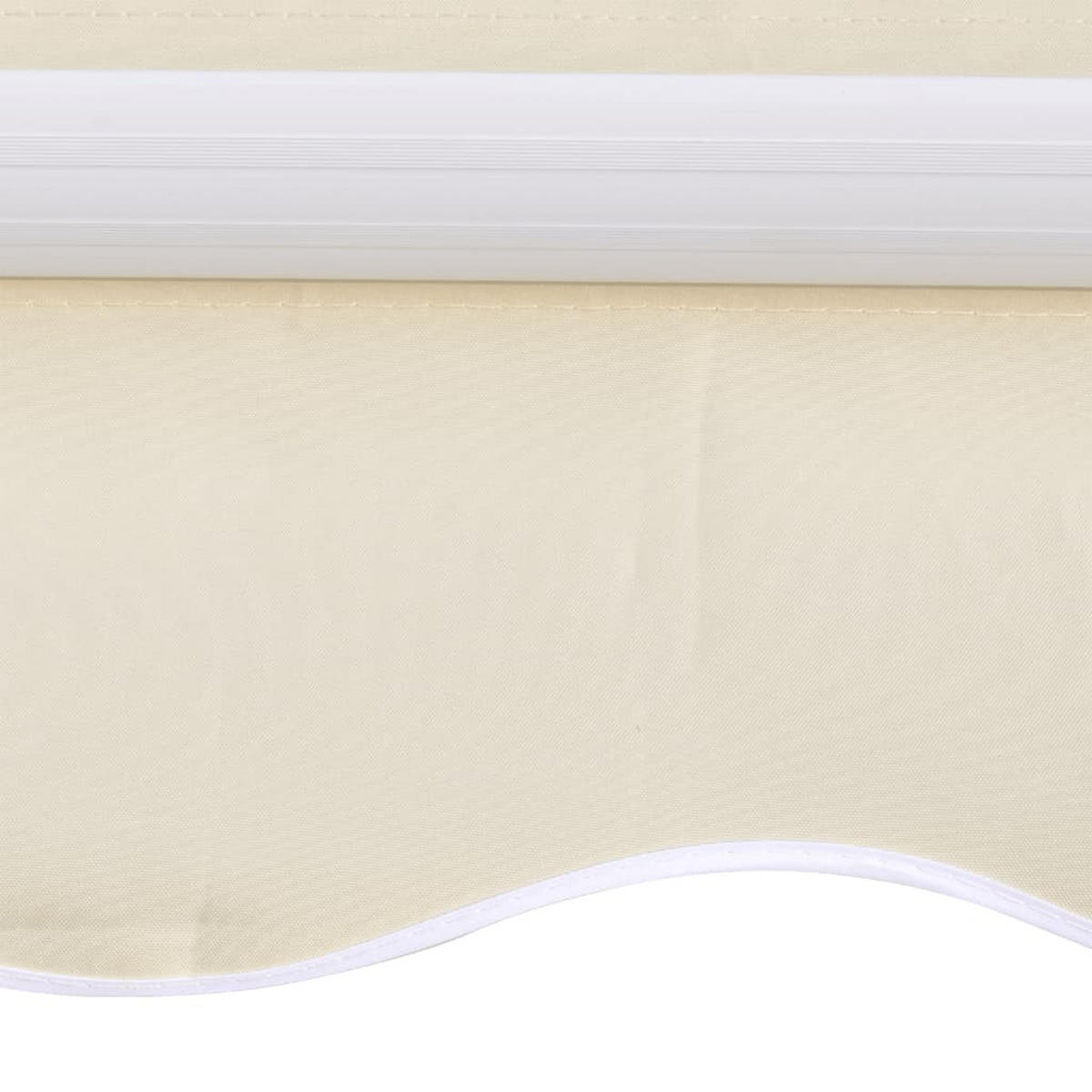 MARKISENSTOFF mit Volant| Creme, für 300x250cm Rahmen | Markisenbespannung Markisentuch - Creme, Textil (280/0.3/245cm) - DELUKE