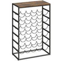 WEINREGAL Spanplatte Metall Rustikal-Braun - Braun, Metall (30/88.5/59cm) - HOMCOM