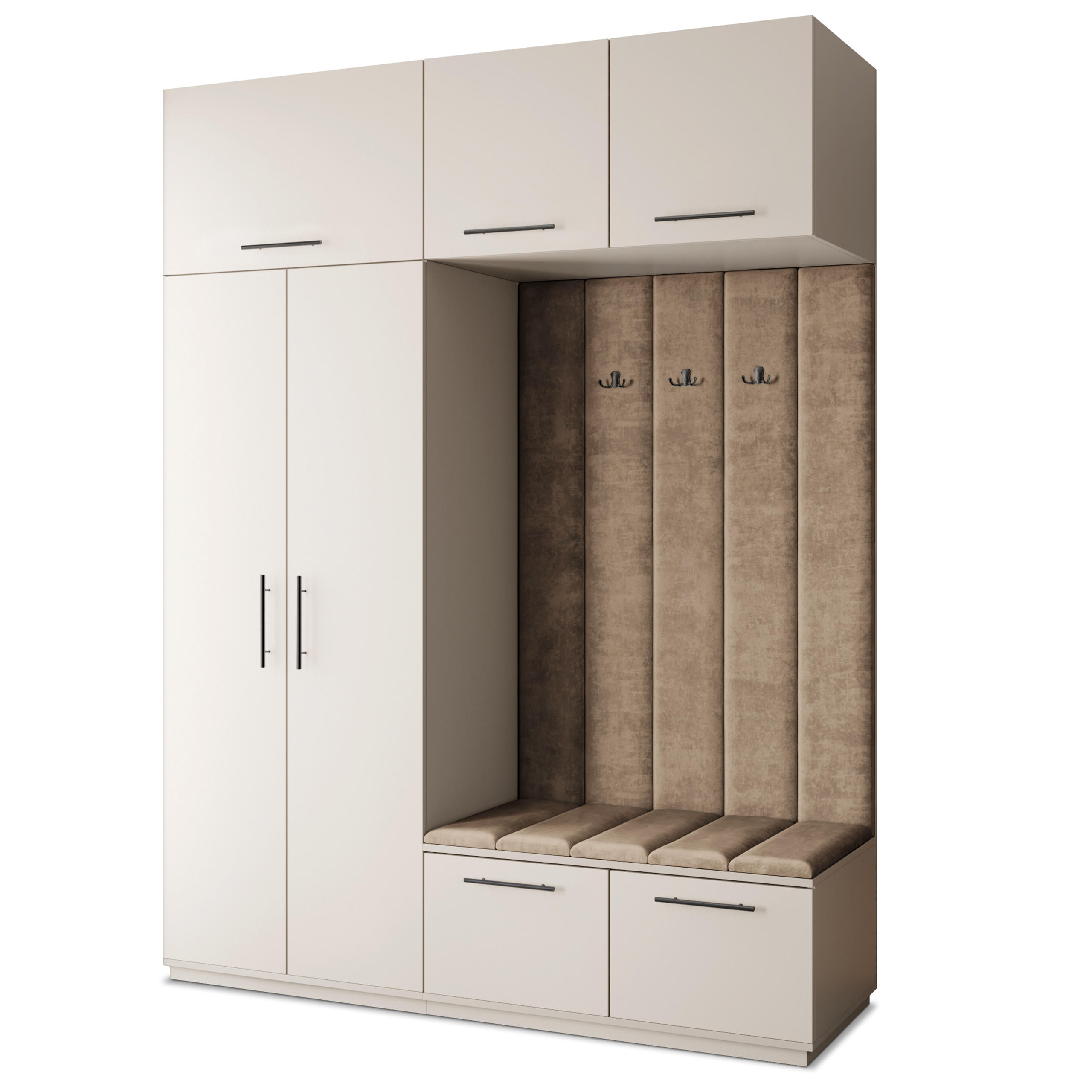 Masseno Garderobenschrank Kaschmir, Mokka 180x240x60 cm