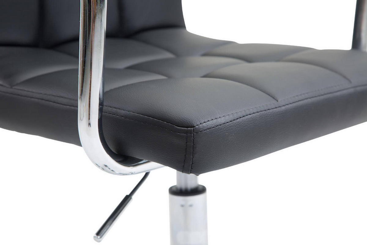 BÜROSTUHL Luca, Kunstleder Schwarz - Schwarz, Textil/Metall (52/88/44cm) - TPFLiving