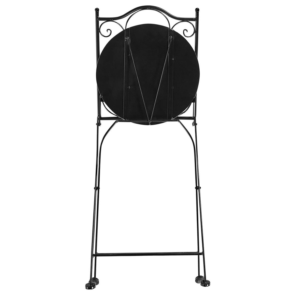GARTENSTUHL 2er-Set Metall Schwarz Civita - Blau/Schwarz, Metall (40/90/45cm) - Beliani
